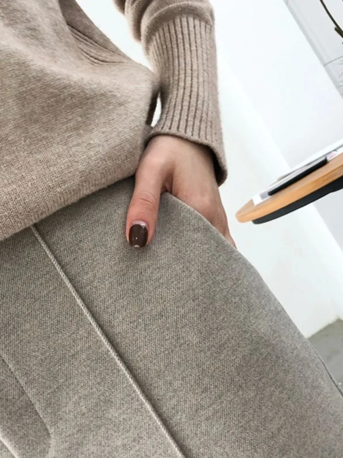 السيدات لون نقي السجائر أنبوب الجزرة السراويل الشارع Sle عارضة السراويل l الخصر ألياف البوليستر ارتداء اليومي #5