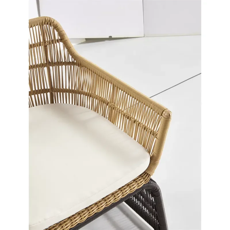 Deluxe European Style Single Garden Chair Balcony Rattan High Back Outdoor Patio Furniture Seat