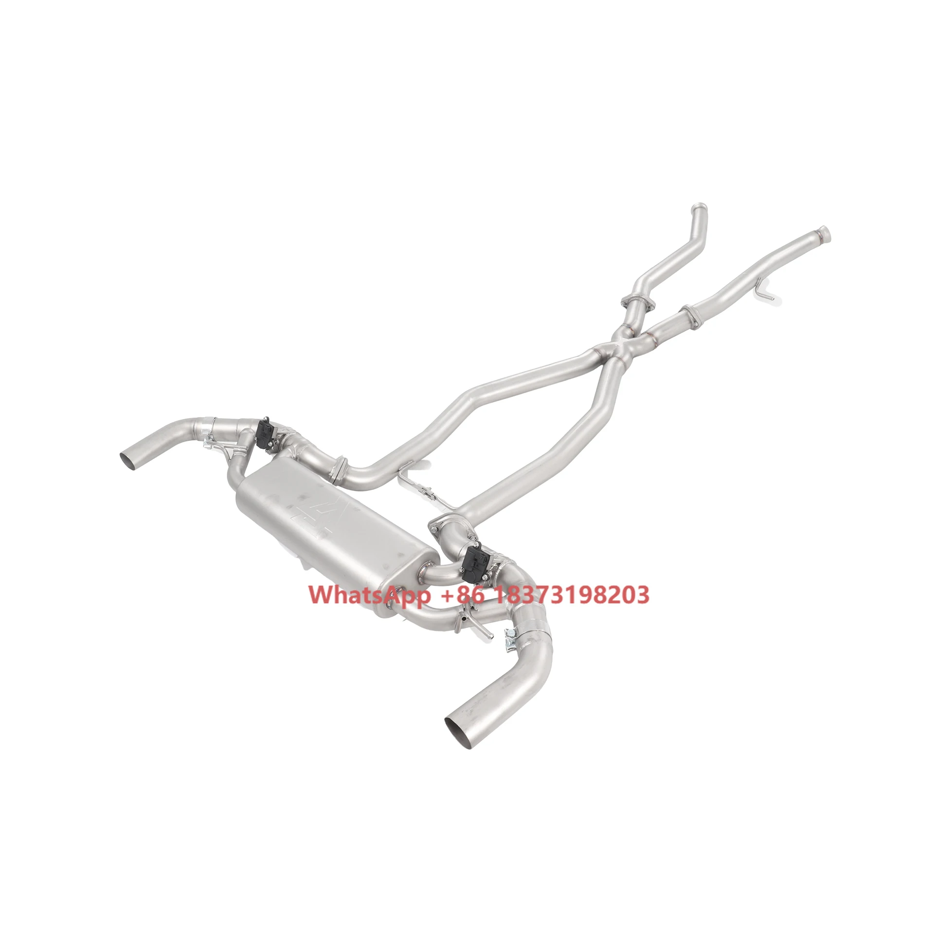 YT Ss304 Exhaust System for Defender 3.0T Mid-Rear Section with Dual-Side Quad Exit Valves & Sandblasted Finish