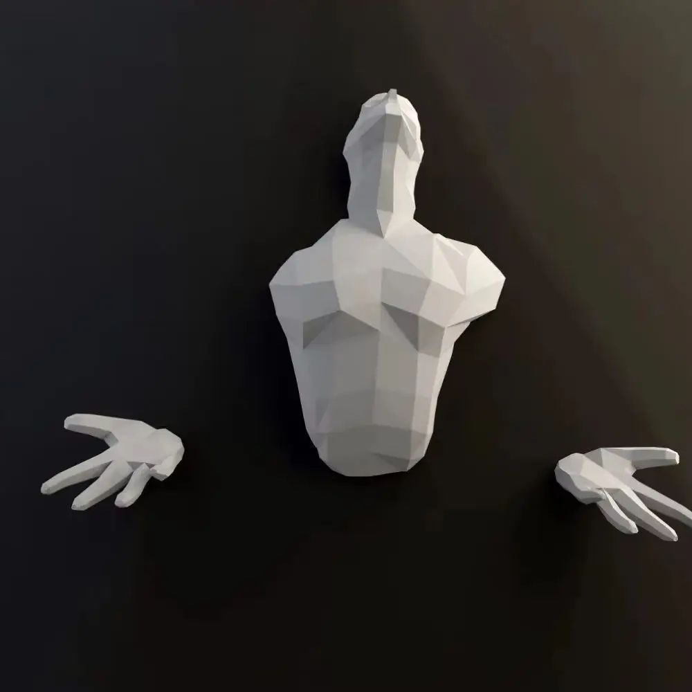 

Реборн Человек вырыв из стены 3D бумажная модель ручной работы DIY Papercraft домашний декор гостиная украшение стены креативная скульптура