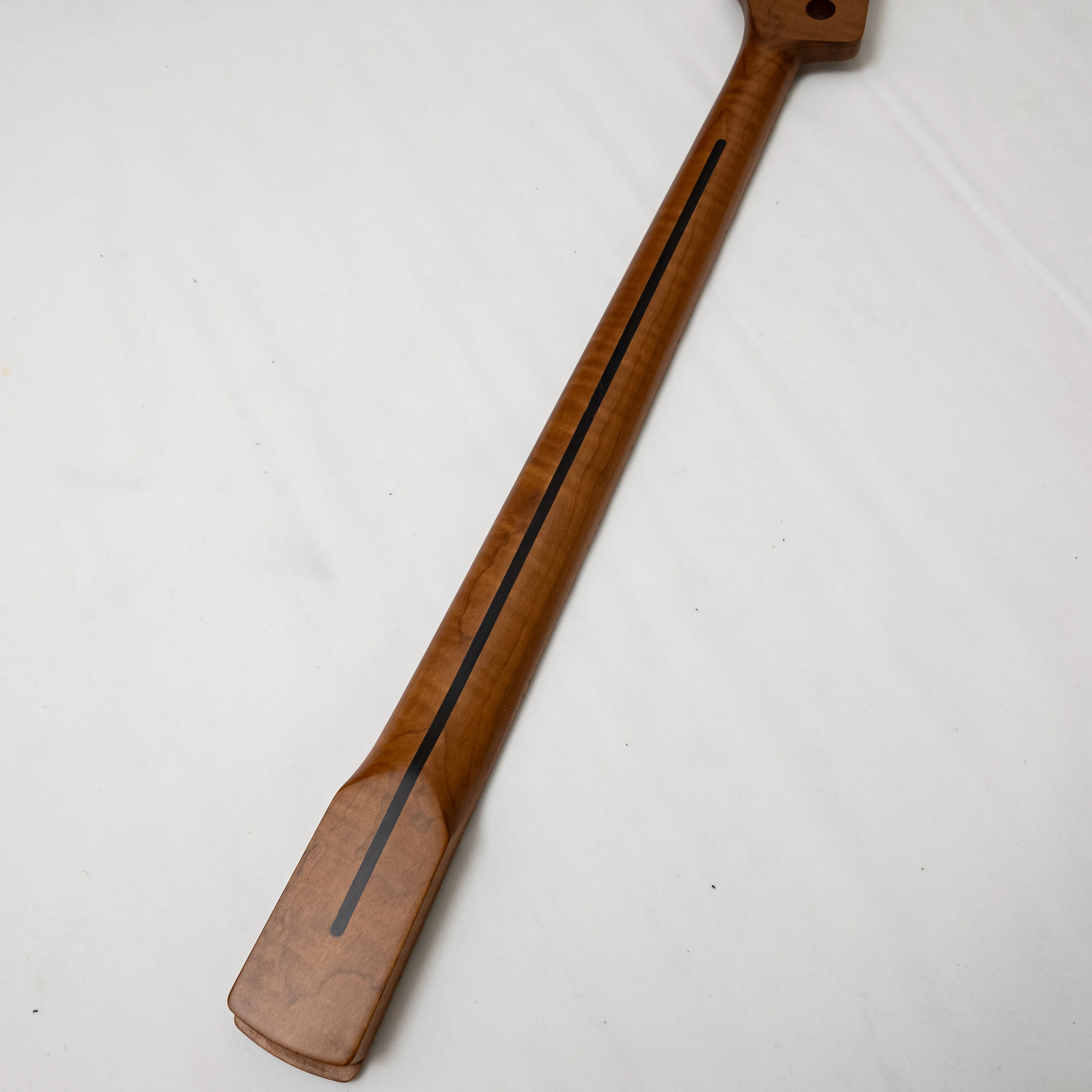 4 String Bass Neck Matte Finish Roasted Flame Maple 34