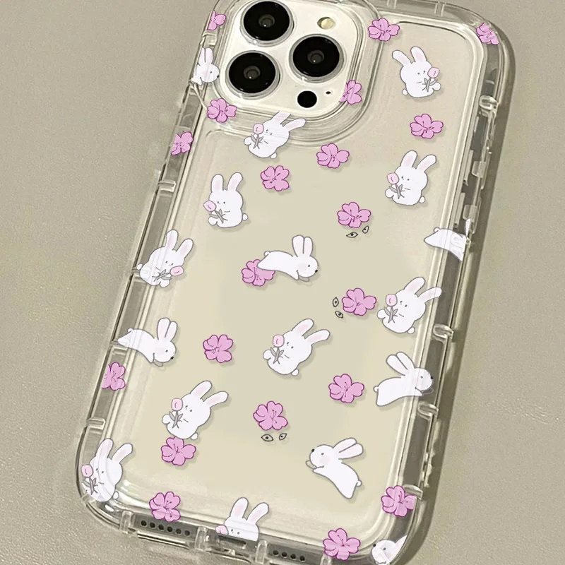 S23 Ultra Phone Case For Samsung A55 5G Case Galaxy S21 FE S24 Ultra A52 A52S A54 A32 A35 A15 A33 Rabbit Soft Shockproof Cover image 3