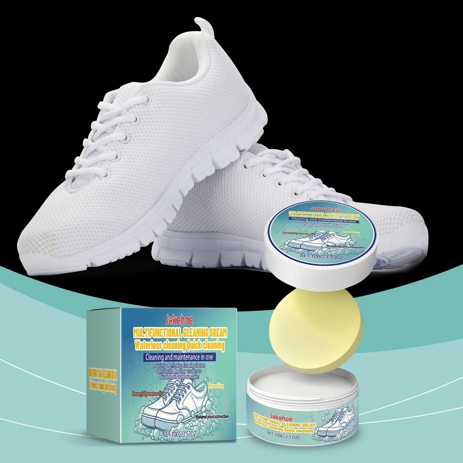 

1set White Shoe Cleaning Cream for Sneakers - Gentle Stain Removal, Odor Reduction, Easy Use, No Residue, Ideal for Sports Shoes