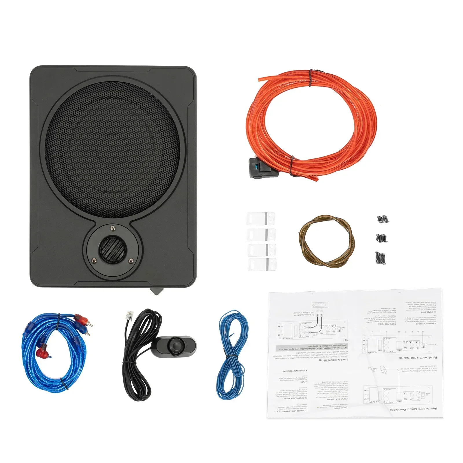 

600W Car Enclosed Subwoofer Systems, Car Under-Seat Sub Woofer Active Powered Amplifier Bass Enclosed for Truck, Boxes