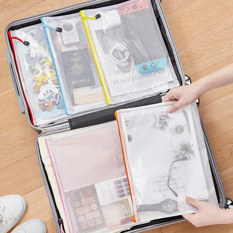 10 Kleuren Rits Mesh Documenttas A4 Letter Size Mesh Tas, Waterdichte Document Rits Tas
