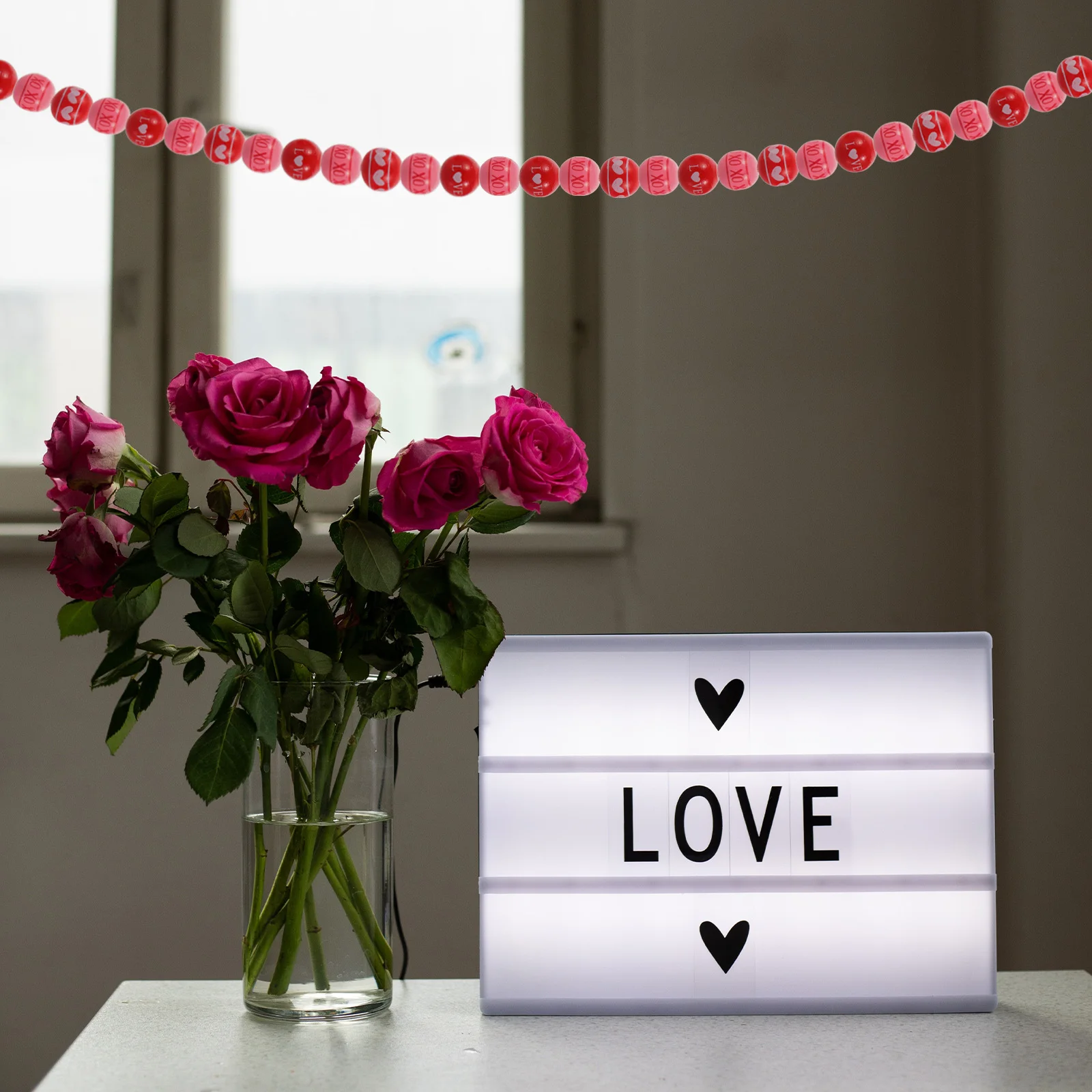 

60Pcs DIY Wooden Beads Valentine's Day Heart Decoration Loose Beads for Jewelry Making Necklace Bracelet DIY Craft Materials