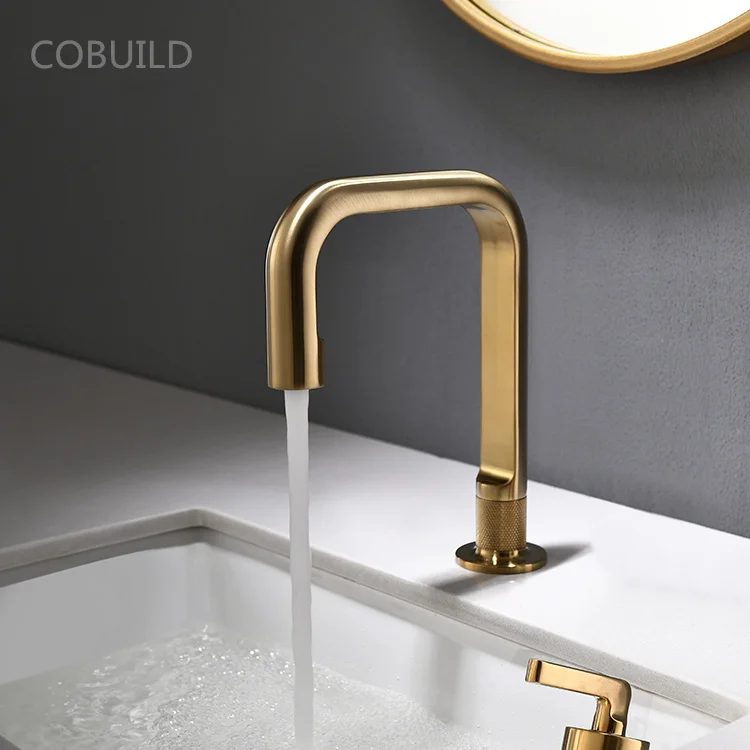 Widespread 4 Inch Bathroom Faucet 360 Degree Swivel Spout UPC Lavatory Sink Faucet
