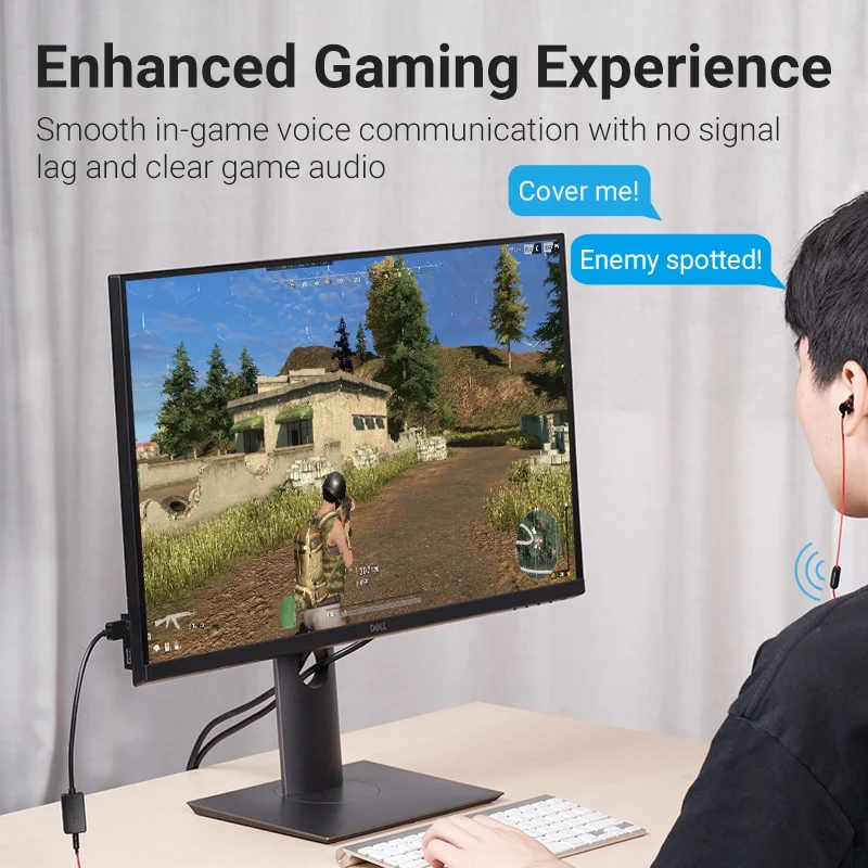 Vention Scheda audio Adattatore audio da USB a 3,5 con microfono Scheda audio esterna per PC Laptop Cuffie da gioco PS5 Scheda audio USB