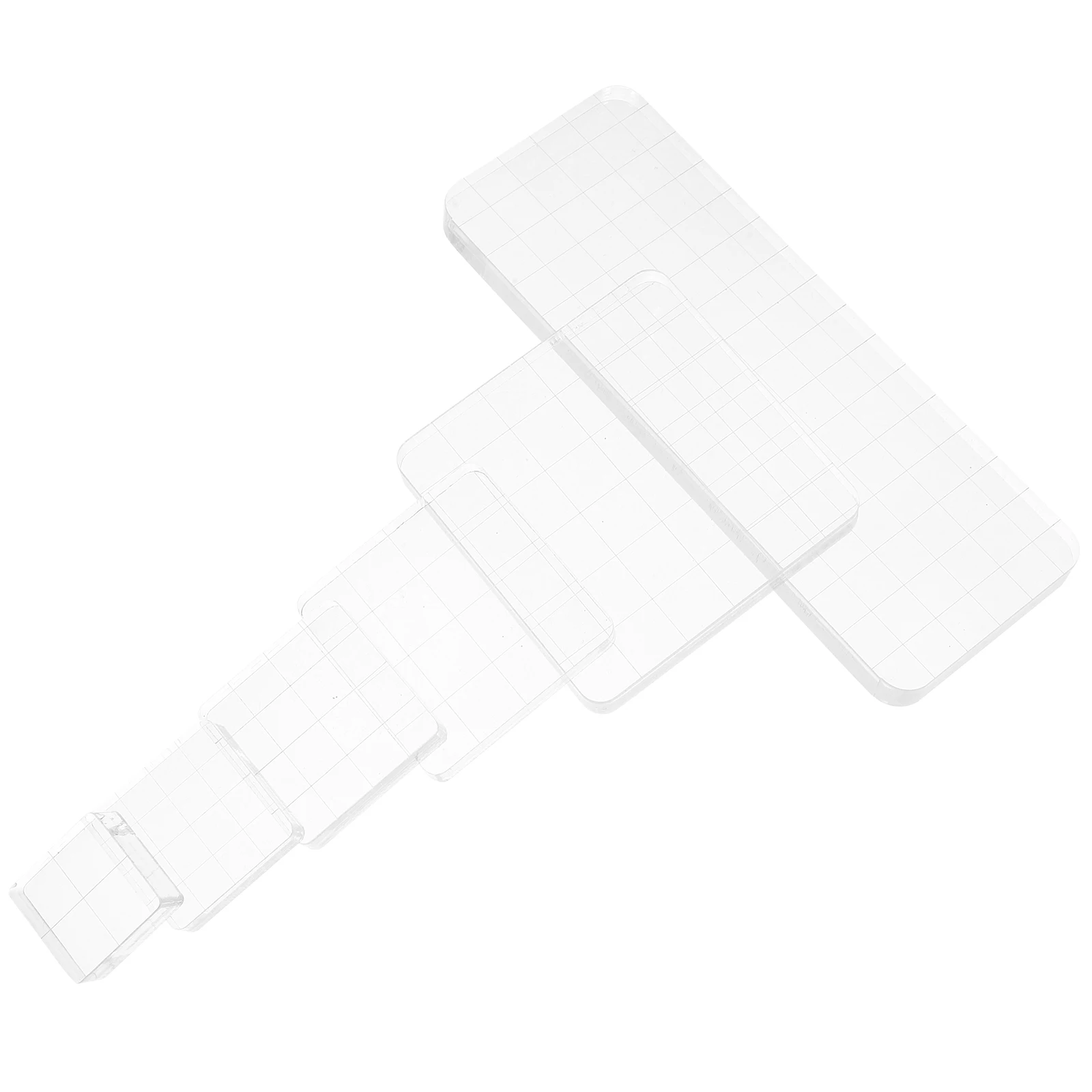 

6 Pieces Scrapbooking Tools And Blocks Stamping Blocks Set Clear Rubber Stamps Tool Grid Line Scrapbooking Projects Storage