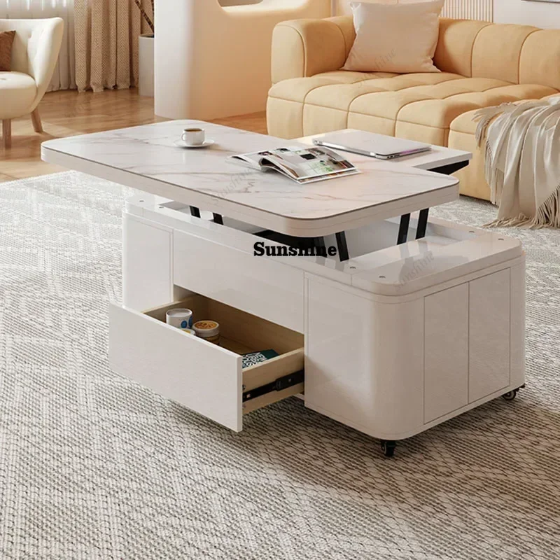 

Minimalist Moving Coffee Table Unique Italian Space Saving Aesthetic Photo Album Side Table Books Meubles Lounge Suite Furniture
