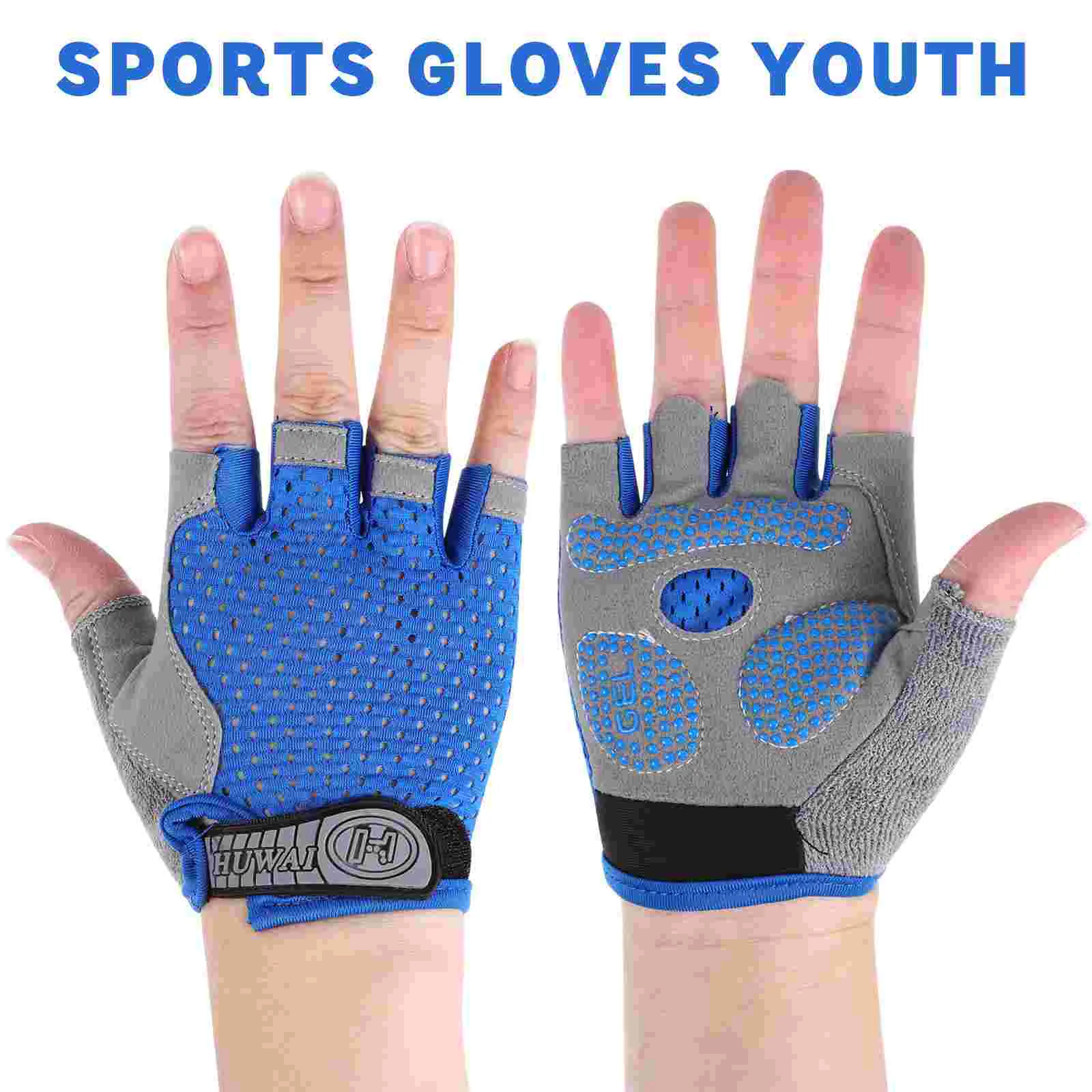 Gants d'équitation sans doigts pour enfants, gril de sport de vélo, équipement de cyclisme rembourré pour jeunes, gants de protection coupe-vent