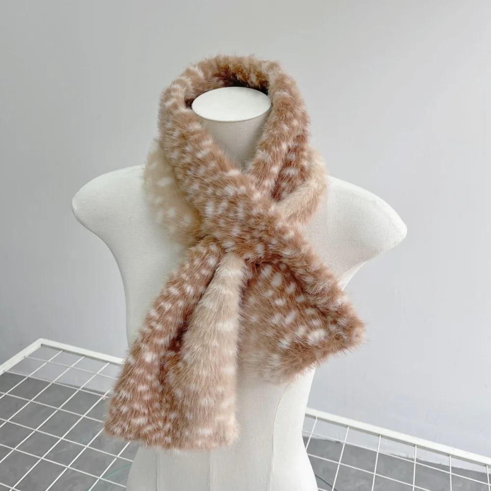 Winter Harajuku Elk Plush Scarf Christmas Gift Padded Warm Scarf Antlers Hairband Cosplay Cute New Year Decoration Accessories