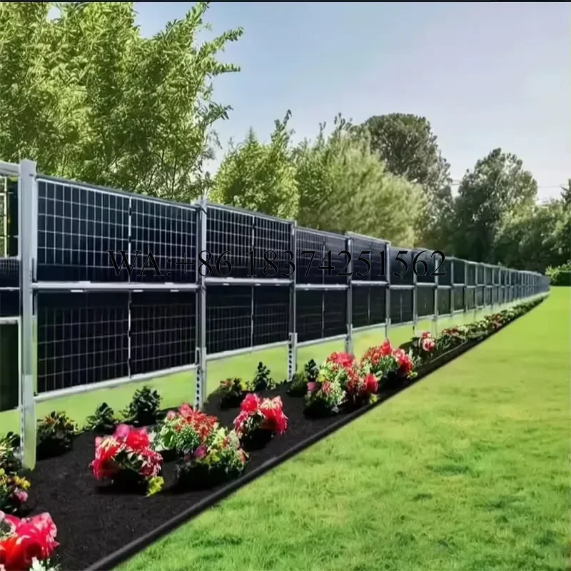 Wmwmnu Vertical Solar Mounting System Photovoltaic Metal Backyard Garden Pool Solar Fence Kit for Cattle Deer