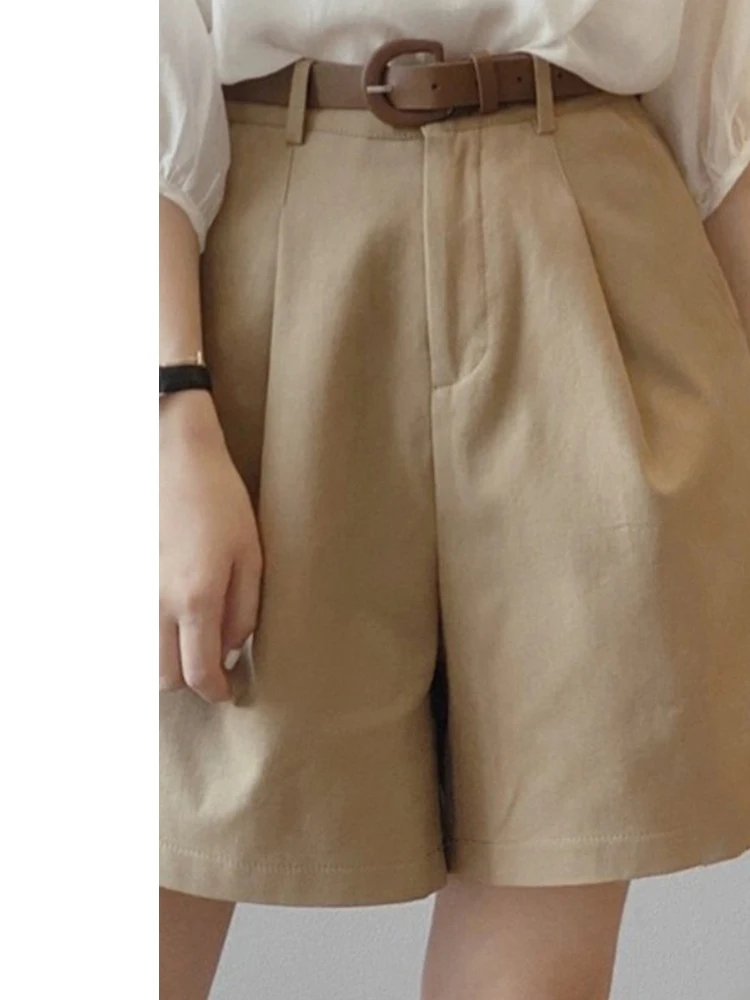 الكاكي عالية الخصر عادية orts النساء الشتاء الكمثرى القرد السراويل حجم كبير فضفاض التخسيس خمسة أرباع طول مستقيم الساق بنطلون