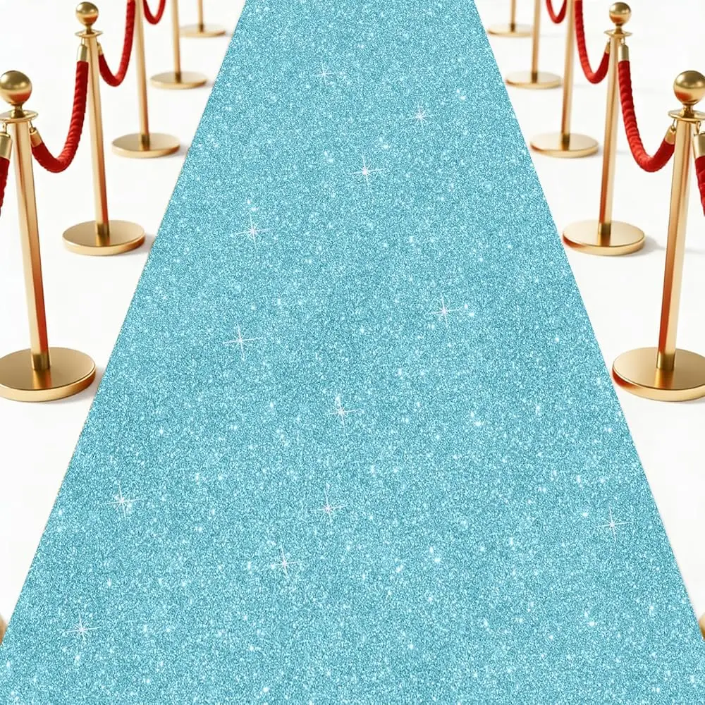 

Ковровая дорожка с блестками 2.6FT x 30FT (200 GSM, толстая) + клейкая лента - Прочный нетканый блестящий ковер, ковер для голливудских мероприятий, G