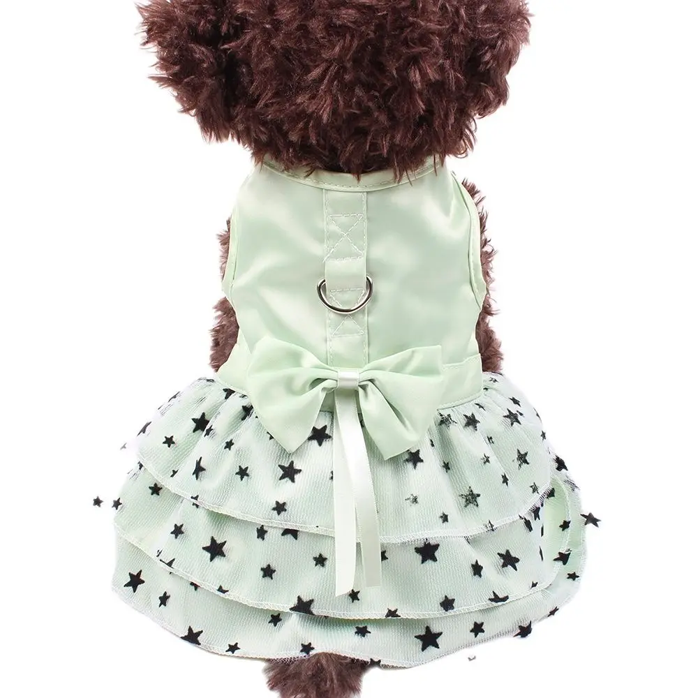 Dog Cat Dress Shirt Bow&Stars Design Pet Puppy Skirt Spring Summer Apparel 2 Colors