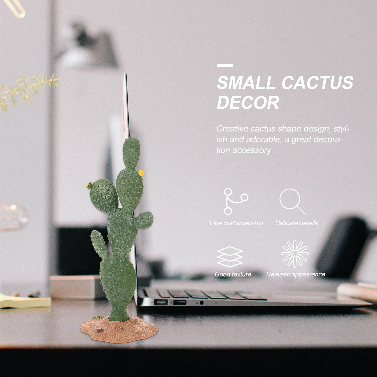 

Resin Simulation Cactus Decor Creative Cactus Shape Landscape Ornament Garden Outdoor Balcony Yard Decoration Small Garden Decor