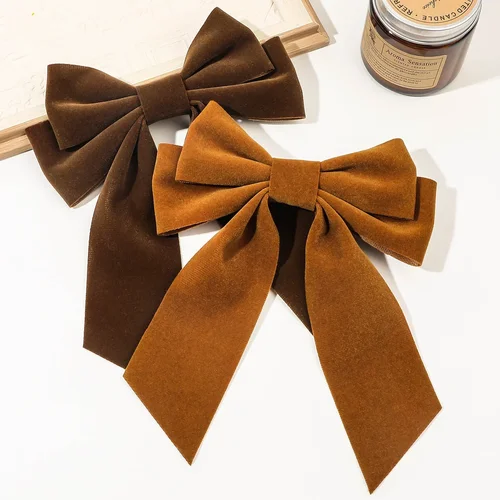 대형 활 헤어핀 플로킹 스트리머, 여성 헤어 덕빌 클립 그래버, 홀리데이 파티, 소녀 헤어 액세서리 선물, 15cm, 1 개 