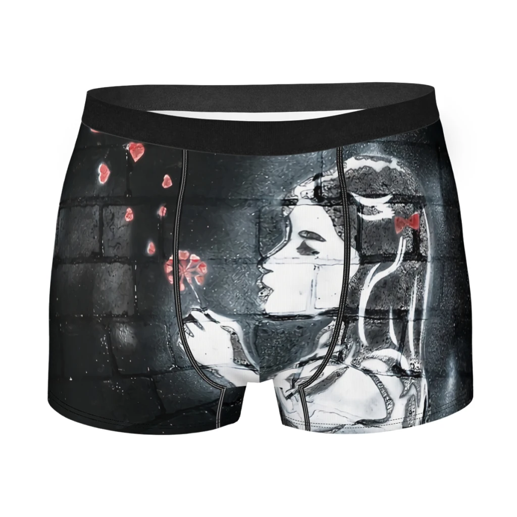 

Girl Blowing Hearts by Banksy Underpants Cotton Panties Male Underwear Comfortable Shorts Boxer Briefs