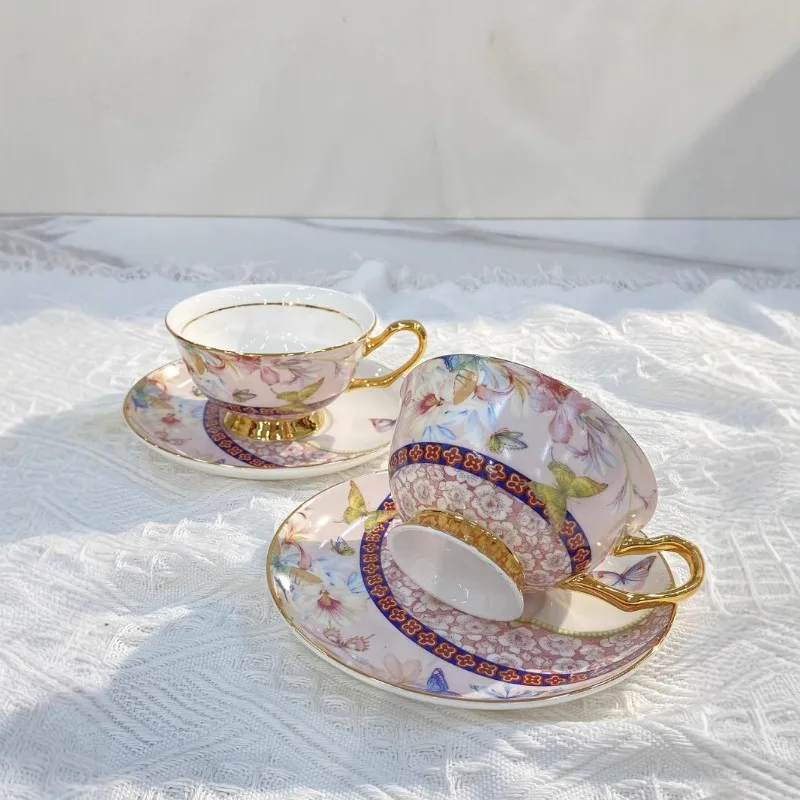 

High-value cups and saucers, green summer coagulated coffee cup set, new home housewarming gift, coffee cup