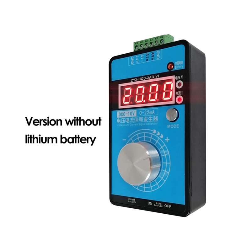 Handheld 0-5V-10V 0-20MA/4-20MA Signal Generator Adjustable Current Voltage Analog Signal Sources Output 24V