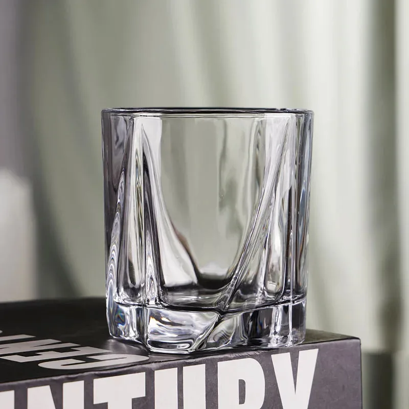 

TOPLIVING 200ml Transparent Household Drinkware 2pcs Set Creative Thick Bottom Whiskey Glass Cocktail Brandy Foreign Wine Glasse