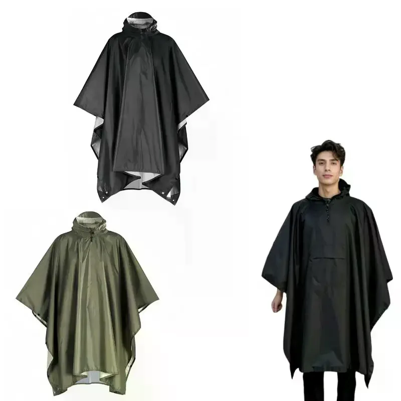معطف المطر السفر معطف واق من المطر مقاوم للماء معطف واقي من المطر مقنعين الشمس المأوى للتخييم في الهواء الطلق التنزه الصيد ركوب الدراجات تسلق #3