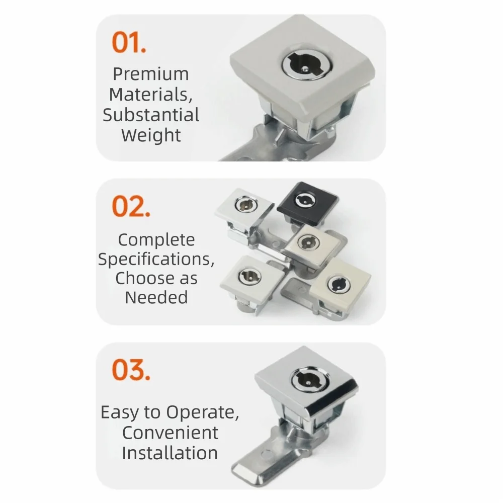 Plastic/Stainless Steel Square Lock Core Lock Compression Design Tongue Lock MS813 Model Ship Lock For Electrical Cabinet