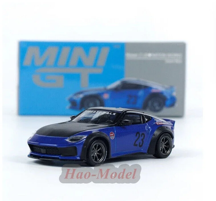 

MINIGT 1/64 для Nissan Z LB NATION WORKS, модель автомобиля из сплава, литой под давлением металл, имитация игрушки, подарок на день рождения, хобби, дисплей, украшения, синий