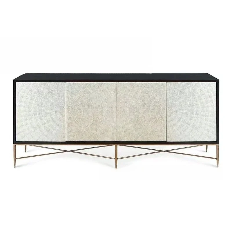 

Light luxury solid wood TV cabinet furniture living room simple modern four-door locker fashionable shell