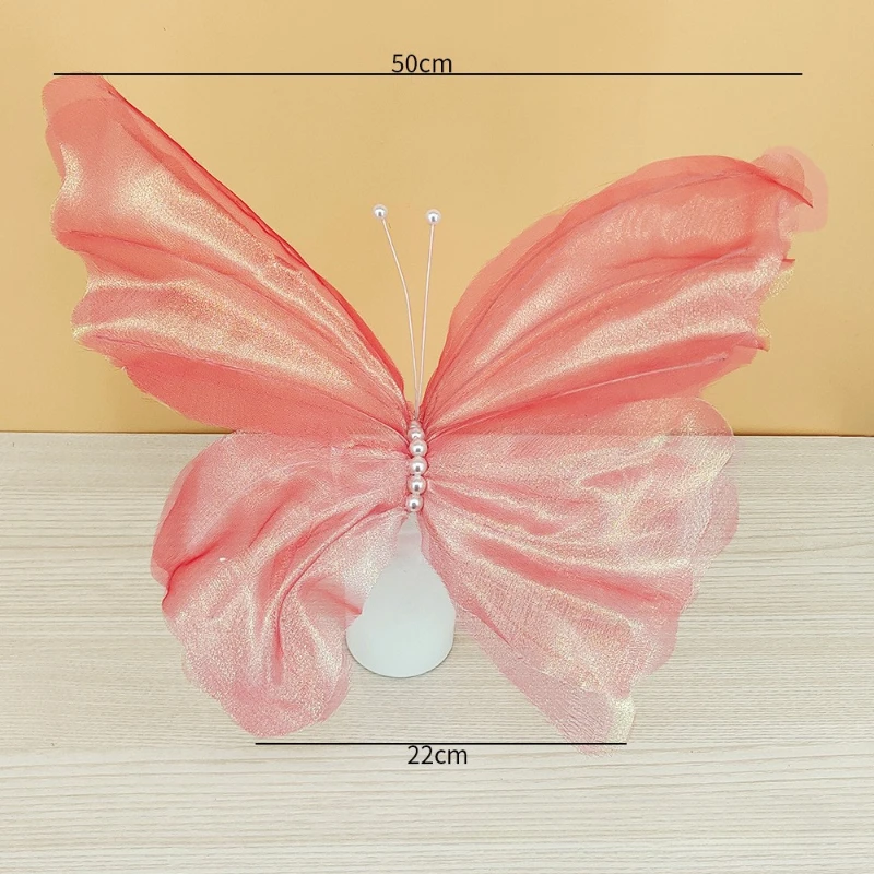 50CM Artificial Three-dimensional Butterfly Landing Atmosphere Romantic Wedding Festival Decoration Background Props Photography