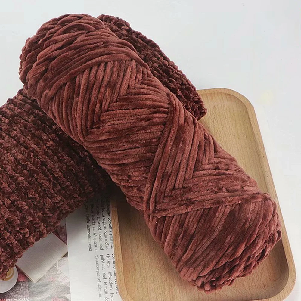 95g Chenille zacht fluwelen garen gemengd breiwol gehaakte handgemaakte sjaal jas babydeken en muts