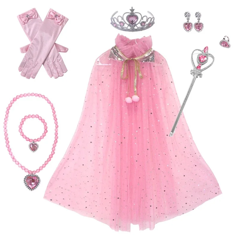 

Ансамбль накидки принцессы для домашних животных, Vêtements de ix, косплей Everak avec Bijoux, Diadème, Couronne, Baguette
