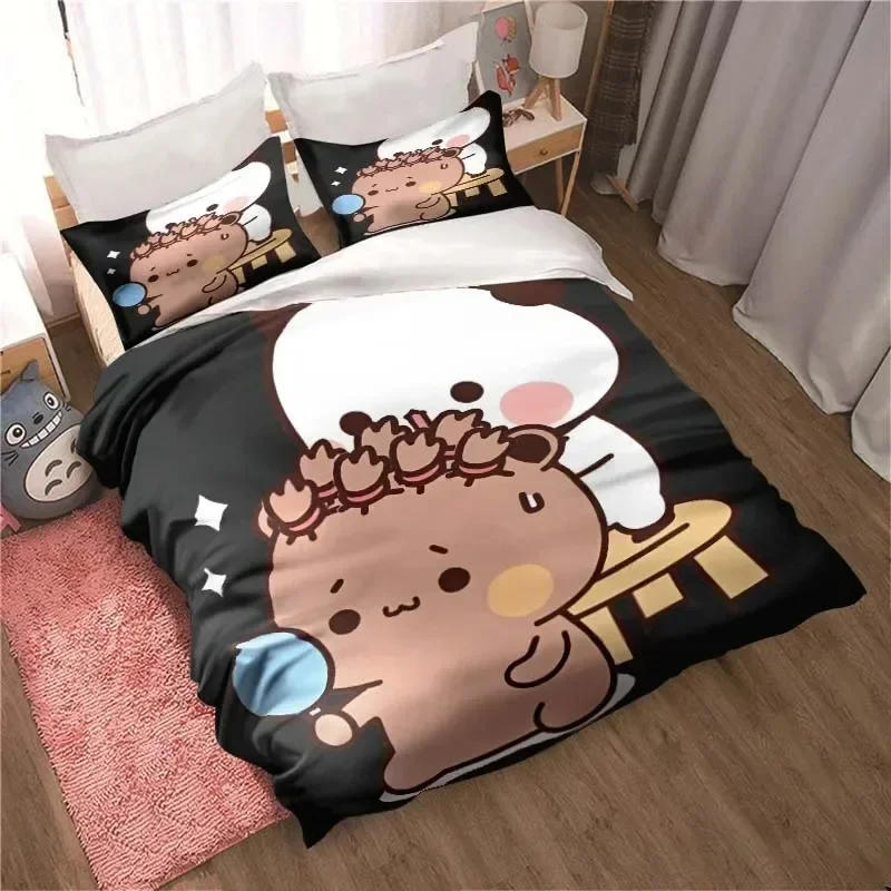 

Bubu Dudu Cartoon Cute Bear Kawaii Christmas Gift Printed Bed Set Duvet Cover Pillowcase Bedding Set Bed Linen Sheet Quilt Size