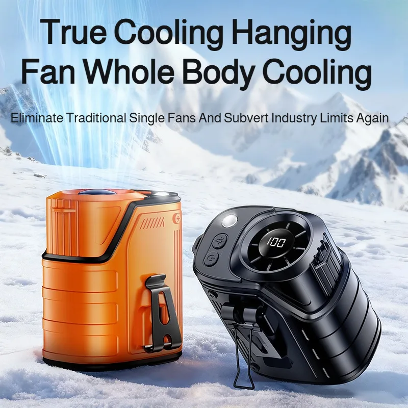 

High-Speed Portable Rechargeable Mini Fan with Digital Display, Desktop & Hanging for Home, Office, Travel USB Powered