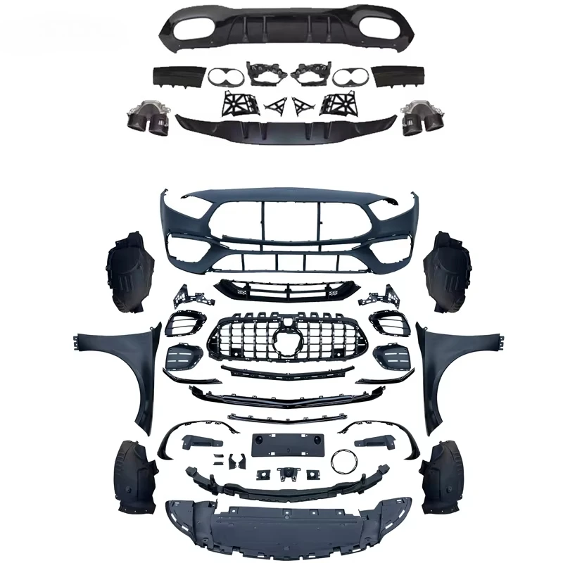 

2019-2024 Class W177 Sedan Sport Bodykit Enclosure Kit New Wide A45s Front Bumper Diffuser Fender Upgrade