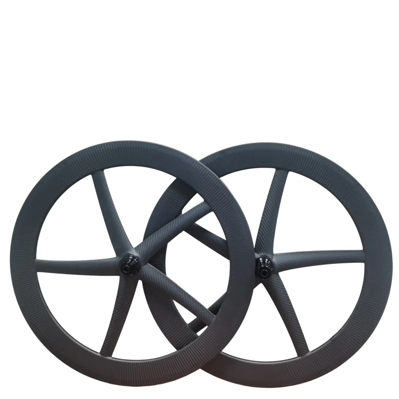 QORA 700C Carbon Road Disc Wheelset 5 Spokes Outer Width 25mm Tubeless Disc Bicycle wheelset 100x12 142x12 XDR Central Lock