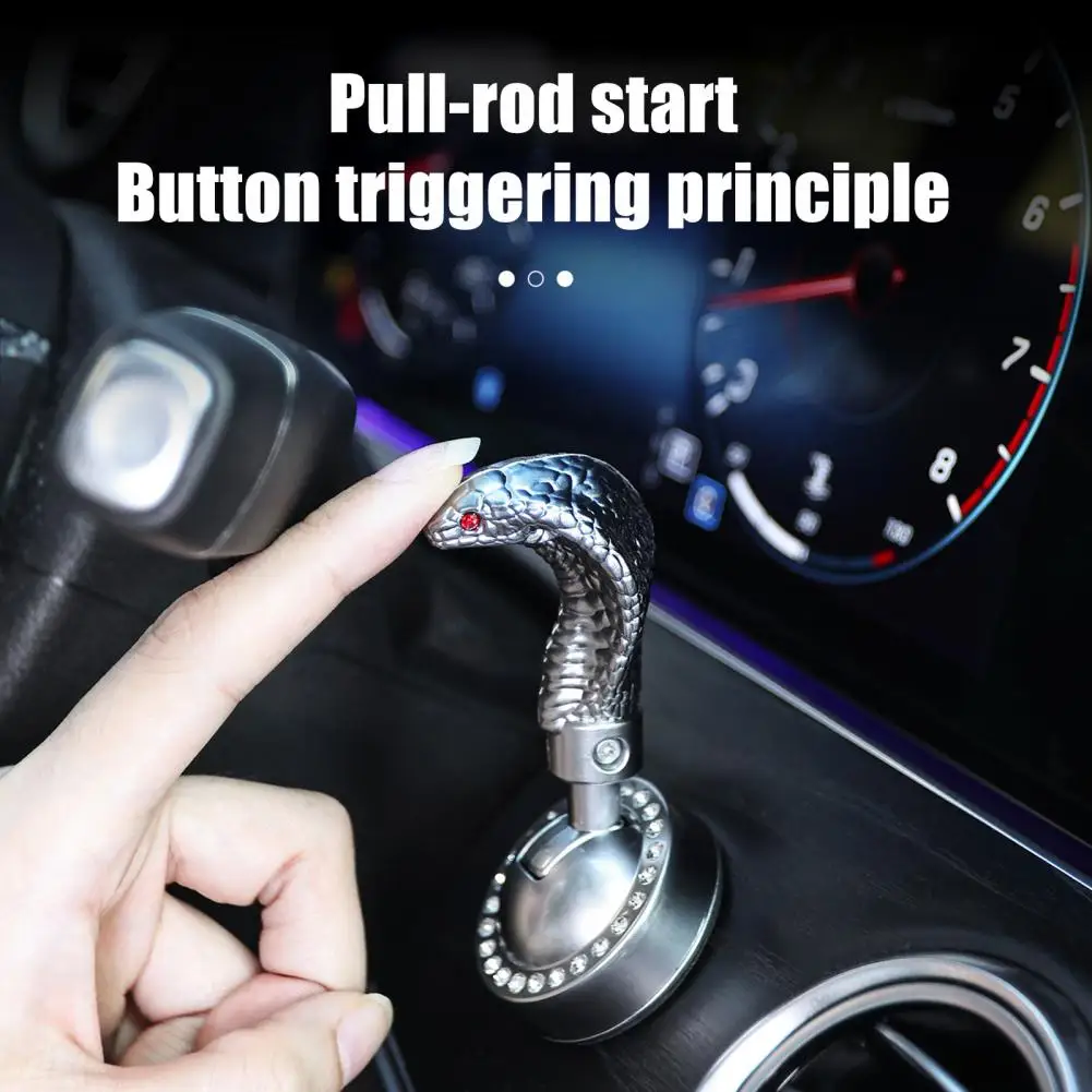 Auto Start Stop Switch Car Start Stop Button Cover Snake Pattern Decorative Trim Easy Installation Scratch Dust for Trucks