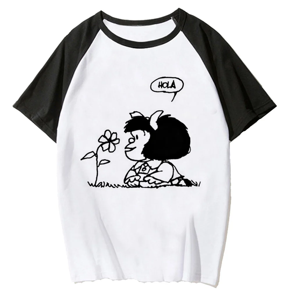 Mafalda top women manga anime Y2K tshirt female comic y2k graphic clothes