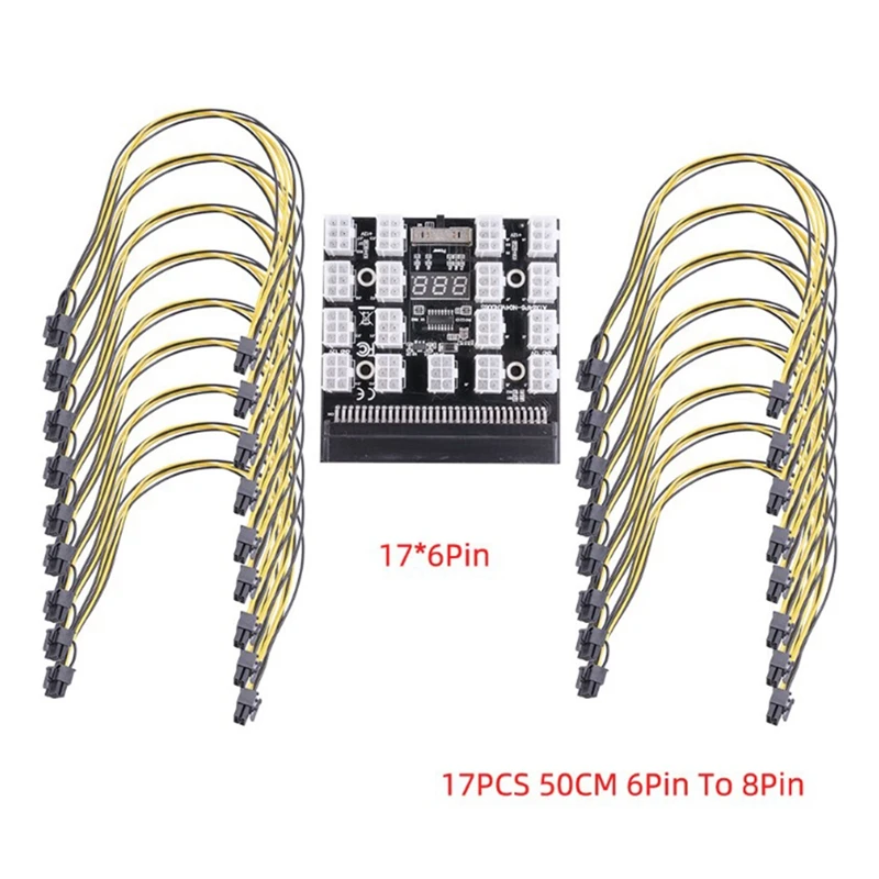 PCIE PCI 익스프레스 이미지 카드 Y 분배기 익스텐션 케이블용 전원 분배기 케이블, PCI-E 6 핀, 2P + 6P, 12 개