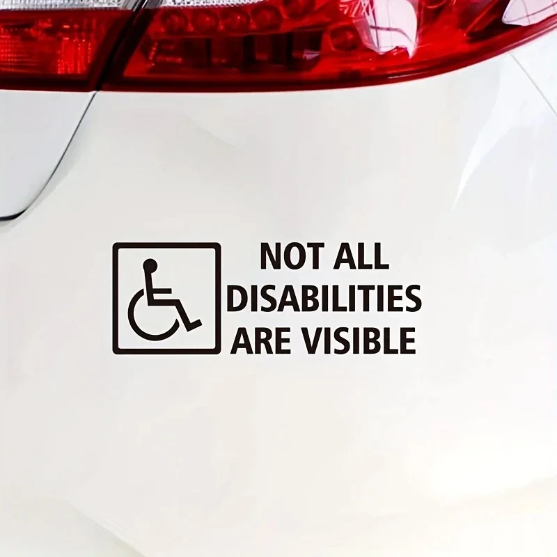 2-حزمة "ليست جميع الإعاقة مرئية" ملصقات السيارات 16x5.5 سنتيمتر ملصق حائط من الفينيل روح الدعابة للسيارات دراجة نارية ويندوز الشاحنات