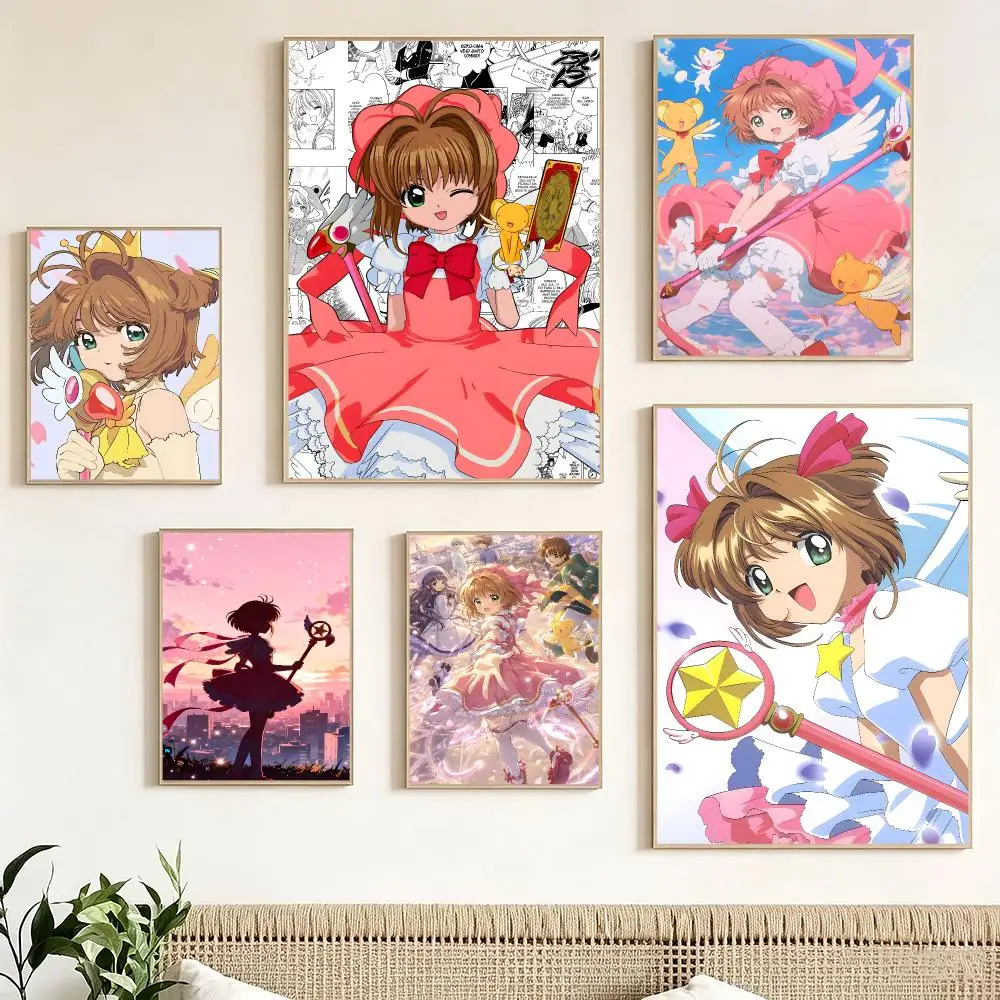 Japanese Anime C-Cardcaptor Sakura Poster impermeable para el hogar sala de estar dormitorio bar decoracion estetica