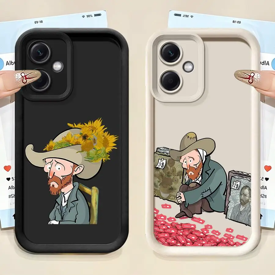 Мягкий чехол Van Gogh Creativity Flower для Redmi Note 13 10 10S 11Pro 12S 11S 12 14 Pro Plus 13Pro 11