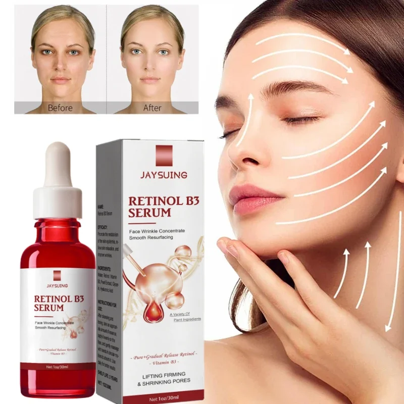 Retinol B3 Wrinkle Remover Face Serum Erase Deep Wrinkles Firm Fade Eye Neck Fine Lines Essence Liquid Korean Skin Care Product