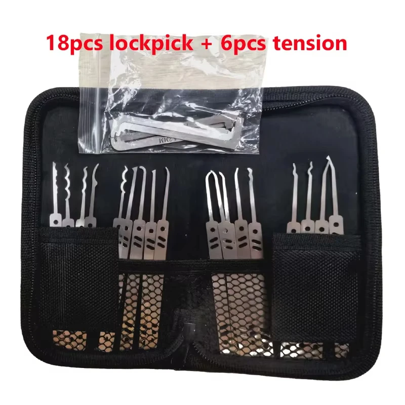 24PCS / 21PCS Stainless Steel Lock Pick Maintenance Tool & Tension Hot In Euro Easy Carry Use Light Professional Locksmiths Tool view 2