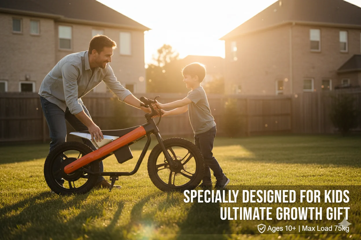 Motocykl elektryczny dla dzieci, terenowy, 16 cali x 2,4 cala, 25 km/h, 20 KM, hamulce tarczowe, akumulator litowy 24V z możliwością wyjmowania.