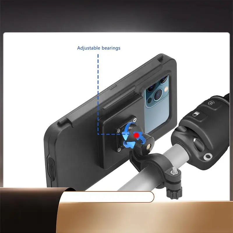 

Motorcycle Phone Mount Waterproof, Bike Phone Mount With Handlebar Mount Base & Touch-Screen, 360 Rotation Phone Holder-N35R