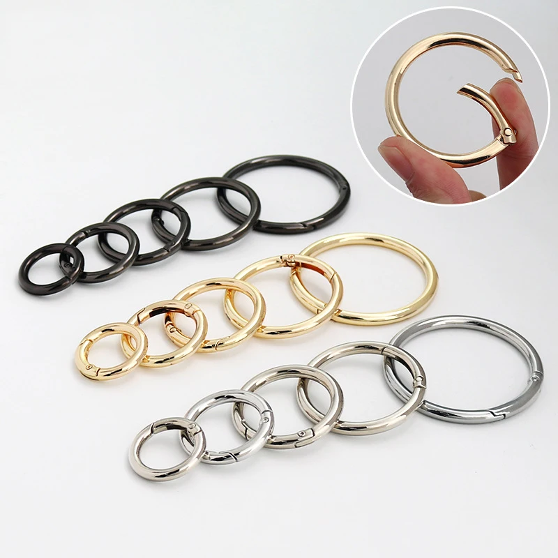 Round Carabiner Spring O Ring Snap Hook Spring Round Key Ring Clip for Key Chains Keyrings Buckle Bag Purse Handbag Craft Making