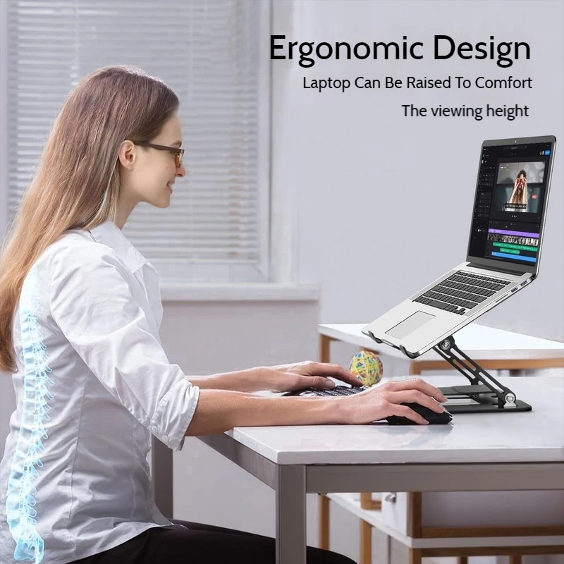 Explosions Mobile Phone Laptop Bracket, Two-In-One Enhanced Vertical Cooling Folding Office Lifting Carbon Steel Bracket.