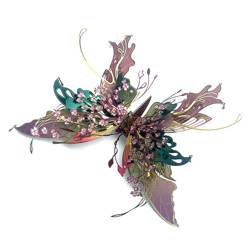 Puzzle 3D en métal papillon coloré, bricolage, Animal exquis, modèle d'assemblage d'insecte papillon, Kits de découpe Laser, jouets